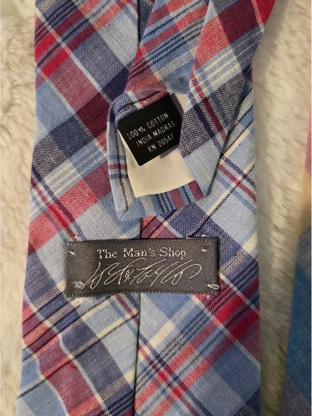 4 Vintage Madras Plaid Tartan Ties Red Blue Pink Yellow Tommy Hilfiger Britt